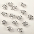 Detail of 14K gold plated sunflower pendants with cubic zirconia inlay for DIY jewelry - Silver Sunflower (Approx 11.7*10mm)