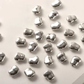 Irregular heart-shaped silver spacer beads for DIY jewelry making with side drill holes - Silver