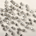 Primer plano de cuentas espaciadoras plateadas irregulares con superficie texturizada para bricolaje - 2# Blanco K Cuenta Espaciadora Irregular Pequeña (Aprox. 6.6*4.8mm Agujero 0.5mm)