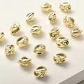 Cuentas metálicas irregulares chapadas en oro 14k con agujeros para creación de joyas DIY - Cuenta Espaciadora Irregular / Dorado