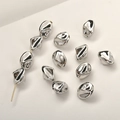 Cuentas de plata líquida irregular para joyería con acabado de espejo en oro de 14k - Cuenta Espaciadora Irregular / Plateado