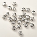 Macro shot of silver metal heart beads with oval zircon inlay for DIY jewelry making - Silver Oval White Zirconia (Approx 8*6.7mm Hole 1mm)