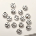 Cuentas para joyas DIY en plata martillada con forma redonda plana irregular para artes - Cuenta Sonrisa Redonda Plana / Plateado