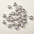 Macro di perline distanziatrici a cuore in argento con opale per gioielli fai-da-te - Argento Opale Rosa Cuore (Circa 6.9*8mm Foro 1mm)