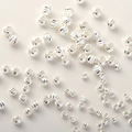 Dettaglio di perle distanziatrici argentate testurizzate con taglio diamante per gioielli - Perlina Rotonda Sfaccettata (16#) / 2.5mm (50 Pezzi/Confezione) / Argento