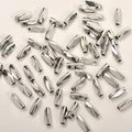 Close-up of faceted silver plated copper tubes for DIY handmade jewelry crafting - Silver Triangle Long Tube (16#White K)