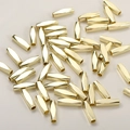 Close-up of polished 14k gold plated long tube beads for DIY necklace jewelry making - 14k Gold Square Long Tube (17#14k Gold)