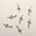 Detaillierte Schlangen-Anhänger aus Silber mit Zirkon für DIY-Schmuckherstellung - Weißgold Kleine Schlange