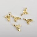 Lot de 5 pendentifs queue de baleine en cuivre plaqué or 14k pour bijoux DIY - Queue de Poisson Plaquée Or 14K (11.7*8.8mm)