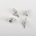 Detailed view of four silver conch pendants with polished finish for DIY jewelry - Silver Plated Sea Conch (15.5*8.4mm)