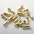 Perle distanziatrici a bambù placcate oro 14k per creazione di gioielli e braccialetti - Oro 14k - Grande (circa 11x4,8 mm)