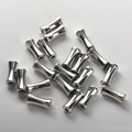 Perle distanziatrici in argento lucido stile bambù per creazione di gioielli fai-da-te - K Bianco - Grande (circa 11x4,8 mm)