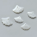 Five-piece set of natural white shell ginkgo leaf charms for DIY handmade jewelry making - Large Ginkgo Leaf Style