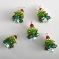 Pendenti a forma di albero di Natale in cristallo fatti a mano per creazione gioielli fai da te - Albero di Natale in Cristallo 3D (Gancio Argento) / Tono Argento (Albero di Natale in Cristallo 3D)