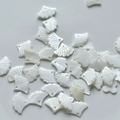 Macro detail of natural shell ginkgo leaf pendants showing pearlescent texture and luster - Small Ginkgo Leaf Style