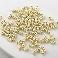 Macro view of 14k gold-plated textured column beads for DIY jewelry making - Style A / 10 Pieces (5.6*3.4mm) / 14K Gold