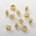 14k gold plated flower spacer beads with zirconia for DIY jewelry making sets - Flower Style / 14K Gold