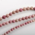 Natural pink spotted gemstone beads in three sizes for DIY jewelry making and crafts - 11# Rhodonite / 6mm