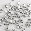 Macro shot of silver curved tube beads with wave texture for DIY jewelry making - Style C / 10 Pieces (6.9*2.9mm) / Silver
