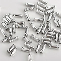 Macro shot of silver plated twisted tube beads for DIY jewelry and necklaces - Style E / 10 Pieces (9.7*3.6mm) / Silver