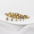Perline distanziatrici placcate oro 14k in varie dimensioni con trama diamantata per DIY - Perlina Rotonda Sfaccettata (6#) / 2.5mm (50 Pezzi/Confezione) / Oro 18K