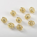 14k vergoldete Kupferperlen mit Zirkonia in Fassform für DIY-Schmuckherstellung - 14K-Gold