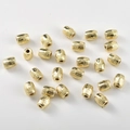 14k gold plated textured cylinder spacer beads for DIY jewelry making and crafts - 14K Gold