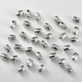 Textured 14k gold plated barrel beads for handmade jewelry making in bright silver finish - Silver