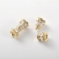 14k gold plated brass crown connector clasp with zircon stones for DIY jewelry making - 14k Gold Plated White Zirconia Style