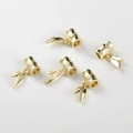 Close-up of 14k gold plated bamboo tube charms with leaf pendants for DIY jewelry making - 14K Gold Plated Bamboo Leaf