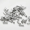 Vista dettagliata di perline distanziatrici cilindriche argentate per gioielli fai da te - Bianco K Tubo Lungo Twill (Circa 9.8*2.9mm Foro 1.6mm)