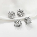Macro detail of crown charms in 14k gold plated copper with pave set cubic zirconia - 24# White K Crown (Approx 9.7*12.5mm)