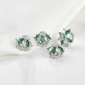 Macro view of silver crown jewelry charms with green and white marquise zircons - 26# White K Green Zirconia Multi-loop Crown (Approx 11.8*14mm)