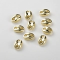 Gepolijste vergulde koffieboonschakels met dubbele gaten voor doe-het-zelf sieraden - 14K Goud Stijl A Koffieboon (12.3x8.6mm)