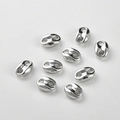 Detailopname van gepolijste zilveren koffieboonkralen voor het maken van DIY-sieraden - Zilver Stijl A Koffieboon (12.3x8.6mm)