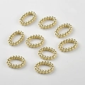 Detail van 14k vergulde ovale verbindingsringen met textuur voor DIY sieraden - 14K Goud Stijl D Getwist Ovaal (16x11.7mm)