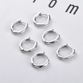 Trois paires de créoles géométriques hexagonales argentées avec finition miroir poli métal - Anneau Facetté Hexagonal (Argent) / Argent