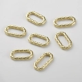 Detail van 14k vergulde ovale schakels met gewatteerde textuur voor DIY-sieraden maken - 14K Goud Stijl E Gewatteerd Ovaal (22.2x12mm)