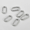 Zes zilveren ovale sieradenverbindingen met ruitjespatroon voor DIY-projecten - Zilver Stijl E Gewatteerd Ovaal (22.2x12mm)