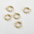 Set of five 14k gold-plated twisted round charms with inlaid white zircon stones for jewelry DIY - 15# 14K Gold Bamboo Joint Round (Approx 15.4*12.9mm)