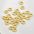 Gold plated hammered spacer rings with hollow design for DIY jewelry making and bracelets - Small (Outer Diameter 8mm) / Sand Gold