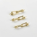 Detailansicht der 14k goldgefüllten U-förmigen Hufeisen-Verbinder für Perlen-Schmuck - Ca. 24.5*6.2mm / 14k Gold Hufeisen Verbindungsstück (K-47)