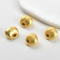 Vier matte Gold-Fuxi-Glücksbringer für DIY-Schmuckherstellung und Armbandzubehör - Große Größe Nr. 18 Mollige Glückstüte [1 Stück] (ca. 15 X 164 Mm)
