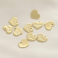 Polished heart-shaped 14k gold-plated pendants with engraved Handmade script for DIY jewelry - Gold Heart Style