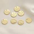 Acht 14k vergoldete ovale Anhänger mit Hand Made Gravur für DIY Schmuckherstellung Zubehör - Gold Runder Stil