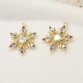 Detail of 14k gold plated snowflake pendants with purple and white zircon crystals - 13# Gold-Purple Zirconia Snowflake