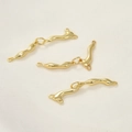 Connettori a corno irregolari in ottone placcato oro 14k per creazione gioielli DIY - Set di Connessione Corno Oro 18K / 1 set