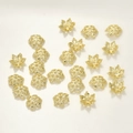 Dettaglio di copriperla a forma di fiore placcato oro per creazione gioielli DIY - Stile D Cappuccio / Circa 7mm / Oro 14K