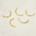 5pcs set of 14k gold-plated irregular textured rings with dual loops for DIY jewelry - Irregular Half Ring / 14K Gold (15#)