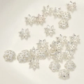 Dettaglio copriperla a forma di fiore argento per creazione di gioielli artigianali - Stile D Cappuccio / Circa 7mm / Argento Spesso